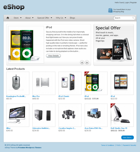 E-Shop by Templatic : Best Premium WordPress Themes of 2023 Edition